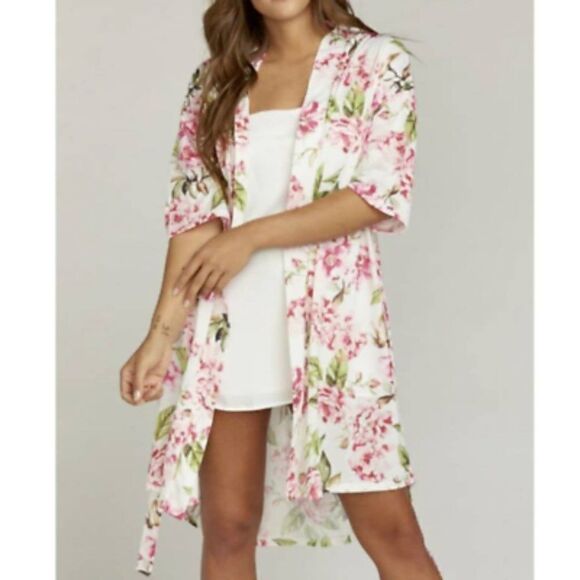 𝅺show ME YOUR MUMU Brie Robe Multicolor Short Sleeve Kimono Floral Cardigan - Picture 14 of 14